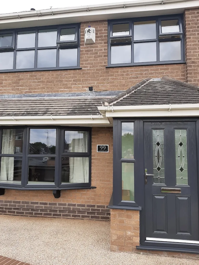 full supply and installation of composite doors and windows on front of house