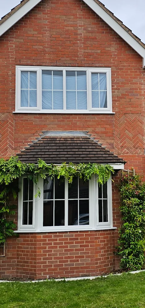 front windows of a house with trees covering window
