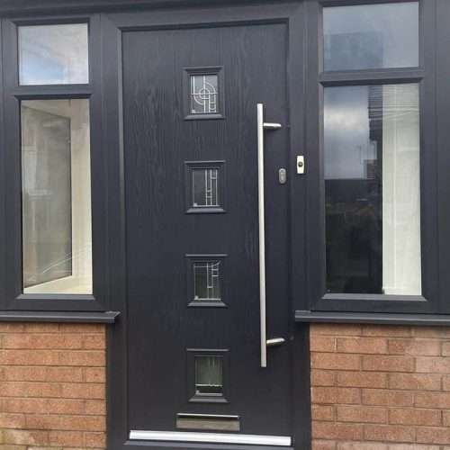 Black front composite door
